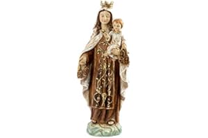 DRW Virgen del Carmen Figura Resina imitación Madera (31 cm)