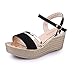 Produktbild Damen Sandalen Ronamick Sommer Muffin Fisch Kopf Frauen Sandalen Plateausandalen Einfache Schuhe Shook (40, Schwarz 1)