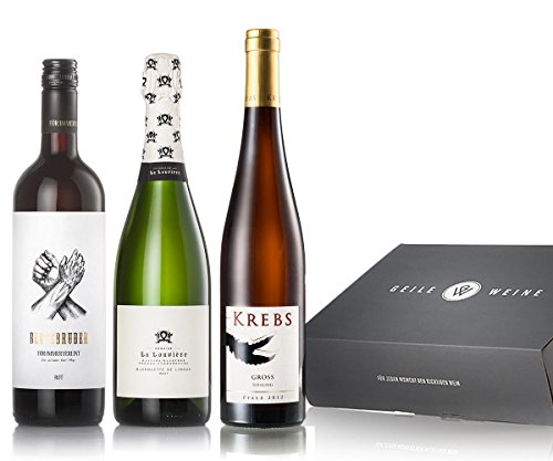 Preisvergleich Produktbild GEILE WEINE Weinpaket HOCHZEIT / 3 x 0,75l Sekt, Weißwein und Rotwein als Geschenk von Winzern aus Deutschland und Frankreich