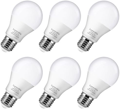 A60 9W LED Light Bulbs, LuminWiz E27 LED Bulbs, 60W Incandescent Equivalent, Ultra Bright 800lm, 3000K Warm White Bulbs Non-Dimmable, 6-Pack