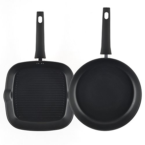 Salter Copper Effect Frying Pan and Griddle Pan Set, 28/28cm