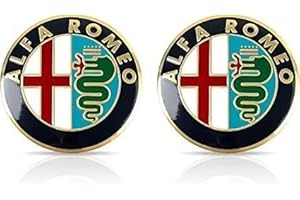 VELOMY Auto Emblème Logo pour Alfa Romeo 159 2005-2011, Haute qualité ABS DéCoration D'EmblèMe Avant et Arrière D'Autocollant Armatures de Caisse Logo de Remplacement Accessoiresde Style,74mmB