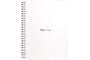 RHODIA 193441C – Zeszyt spiralny w kolorze białym – A5+ 16 x 21 cm – punktowy układ stron – 160 stron – papier Clairefontaine biały 80 g/m² kołonotes kołonotatnik