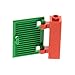 Produktbild 1 x Lego System Zarge rot 1 x 1 x 3 Gatter mit 2 Clips Tor Fenster Tür Halterung (Noppen leer) mit Fensterladen grün für Set 5508 60800 60583b