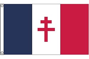 Stormflag Drapeau Lorraine Cross France Libre 1940-1944 3x5ft Drapeau français de la résistance 90x150cm en polyester pongé 90g avec œillets et Double couture