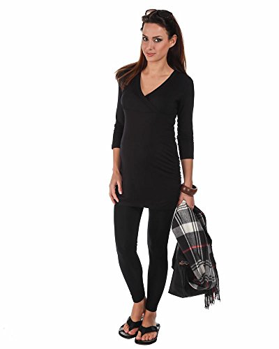 The Essential One - Maternity Nursing Top Bodycon - Black - Large - EOM148