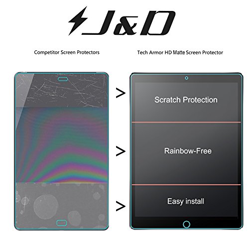 Neue iPad Pro 32,8 cm 2017 Displayschutzfolie, J & D [Blendfreie] [Anti-Fingerprint] Premium Folie matt Shield Displayschutzfolie für Neue iPad Pro 32,8 cm (Release in 2017) (3 Packungen) - 4