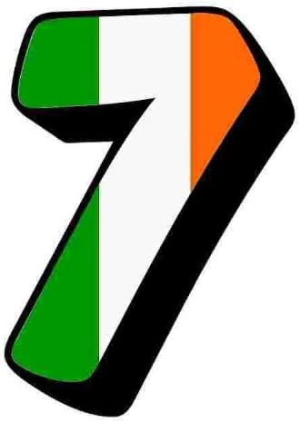 Irish - Ireland Flag Number 7 Sticker For House Door / Wheelie Bin / Dustbin - Choose Number