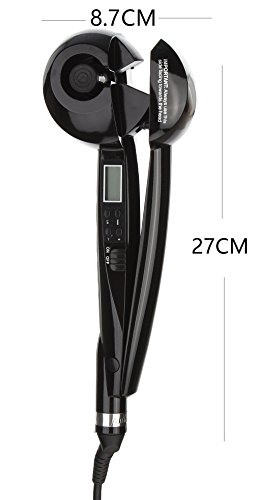 Lukis Curling Maschine Keramik Roller Lockenstab Curler Lockendreher LCD Automatischer Lockenwickler mit Euro-Stecker (Schwarz) - 6