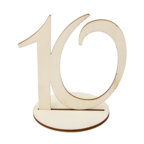 MDF-Holz 10cm Tischnummern 1-10 Basis-Set Hochzeit Geburtstagsparty Französisch - 6