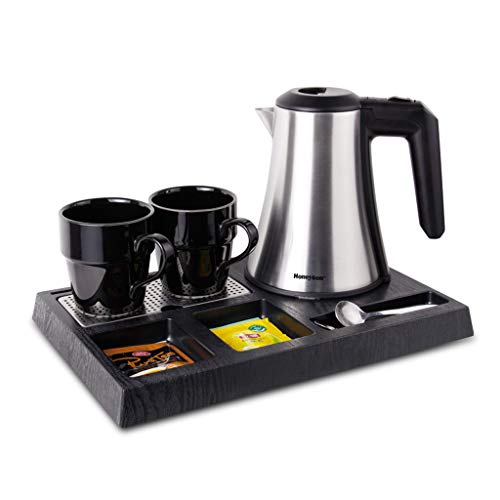 bouilloire lectrique De qualit Alimentaire Mini en Acier Inoxydable 0,8L thire contrle Strix Bouilloire Bouillie Rapide Trois Protection de scurit spciale avec Plateau htel