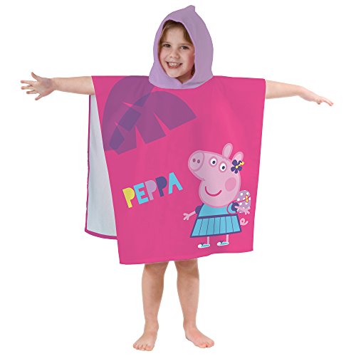 Preisvergleich Produktbild KK Peppa Pig Badeponcho Kapuze Duschtuch Badetuch Strandtuch 60x120cm