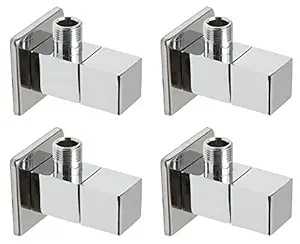 Drizzle Square Angle Cock/Angle Valve Stop Cock Brass - Set of 4