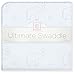 SwaddleDesigns Ultimate Receiving Blanket, Sterling Deco Elephants (Sunwashed Blue)