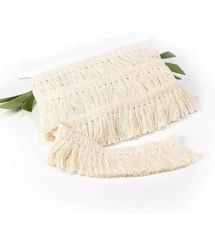 Ruban Dentelle Avec Pompons En Coton - 10cm X 5 Yards (beige), Bordure Frange Vintage