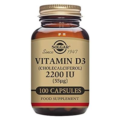 Solgar Vitamin D3 (Cholecalciferol) 2200 IU  (55 µg) Vegetable Capsules - Pack of 100