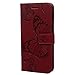 Produktbild Mlorras Hülle für Samsung Galaxy S10 Lite, Geprägter Schmetterling Leder Handyhülle Klappbares Brieftasche Schutzhülle Wallet Case Cover mit Integrierten Kartensteckplätzen Groß Rot