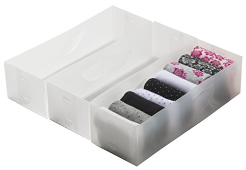 Compactor Optimo Set 3 Organizzatore, Medium, 30 x 10,5 x 8 cm, Plastica, Bianco Traslucido