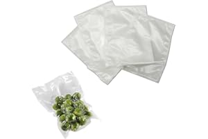 Shobi Sacchetti Sottovuoti lisci per Alimenti 90 micron Buste sottovuoto ideali per la conservazione di Alimenti (100, 25 x 35 Cm)