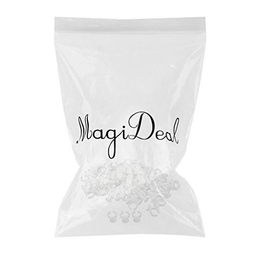 100 Wimpernverlängerung Einwegklebering Tätowierpigment Halter 2-Slot S - 2