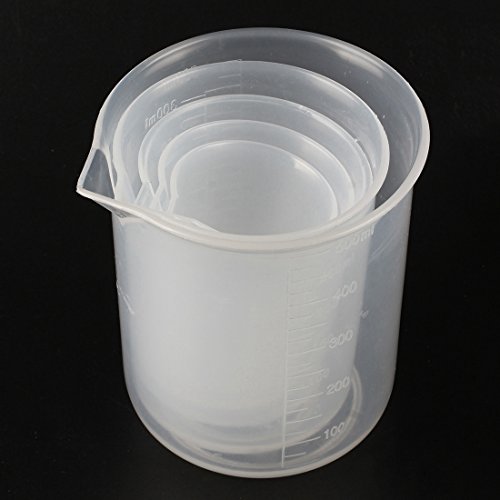 SODIAL(R) 50 100 150 250 500 ml Transparente Kunststoff Labor Messbecher 5 Stk. Messbecher Werkzeug - 4