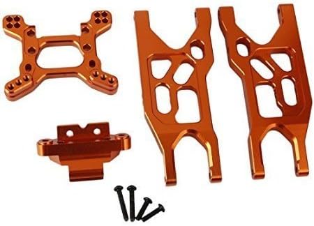 Yiguo Aluminum Alloy Front Lower Suspension Arm &amp; Shock Tower &amp; Arm Bulk AX31006 / AX31004 / AX31003 for 1:10 Axial Yeti Rock Racer 90026 Orange