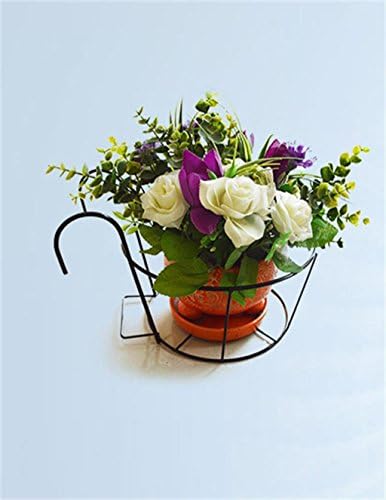 ZhiWuhuajia Flower racks, living room flower racks Continental Iron Railings Flower Racks, Hanging Orchids Pots Shelf, Windowsill Balcony Plant Rack Balcony, outdoor flower stand (Color : Black)