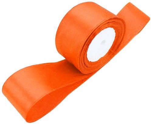 DIMDIM 1 roll (25 yards/roll) 20mm single face Satin Ribbon Webbing Decoration Gift Christmas Ribbons(red) (Color : Orange)