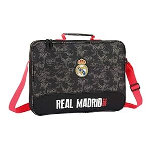 Safta Real Madrid – Cartera Extraescolares, Negro, 38 cm