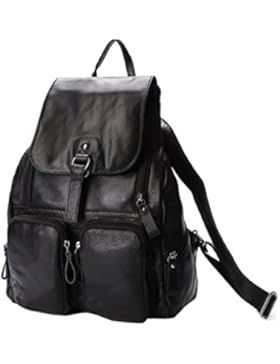 Greeniris Lederrucksack Damen Schulranzen