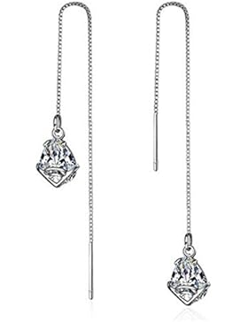 Summens Ohrstecker Ohrringe Damen Mädchen 925er Sterling Silber Hypoallergen Zirkonia Hängende Ohrhänger Quaste...