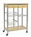 Produktbild Küchenwagen MDF Servierwagen Küchen Trolley Schrank Roll Beistellwagen 63 x 82 cm