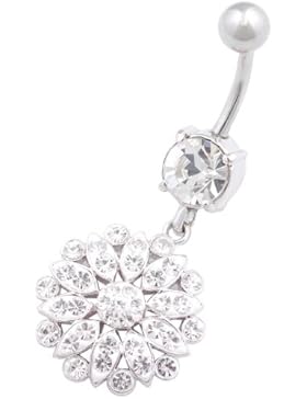 bauchnabel piercing bauch Chirurgenstahl Stecker mit Swarovski Kristalle Blume 9 anhänger FAHC