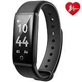 Mpow Fitness Tracker mit Herzfrequenzmonitor, Fitness Armbänder, Aktivitätstracker,Einstellbare Vibrationsintensität, Anruf-,Text-und SNS-Benachrichtigungen.