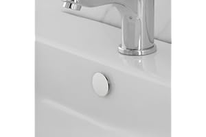 INBAGNO Tappo Copriforo Universale Per Troppo Pieno Lavabi E Bidet Aventi Circonferenza 24 O 28 Mm, In Ottone Con Ghiera Bianco Opaca Dal Design Moderno