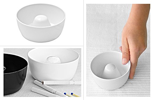 Aschenbecher Ascher aus Kunststoff – 4 Stück – Farbe: Weiß – Durchmesser 10,0 cm – einfach – cool – günstig - 5