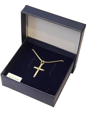 Geschenkset Anhänger Kreuz diamantiert, 8Kt GOLD mit Kette