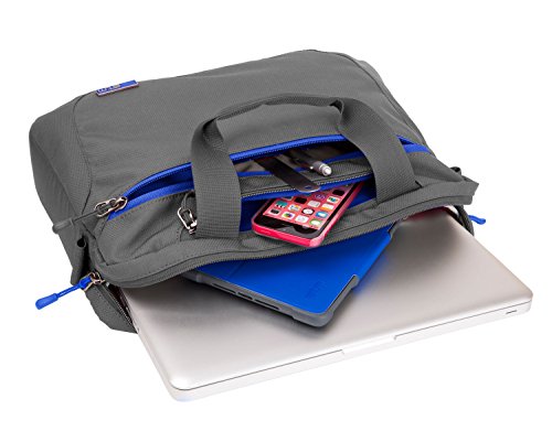 STM Swift 33 cm Laptop-Umhängetasche mit iPad Pocket – Anthrazit/Blau - 2