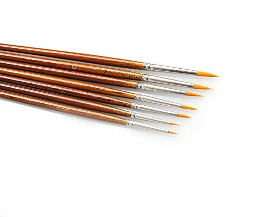supass Pinsel-Set Miniatur Pinsel für Öl Acryl Aquarell Nail Künstler Malerei 7 pcs - 2