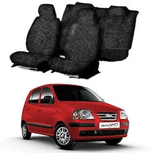 Chiefride Cotton Car Seat Cover for Hyundai Santro-Xing (5 Seater) (Black)