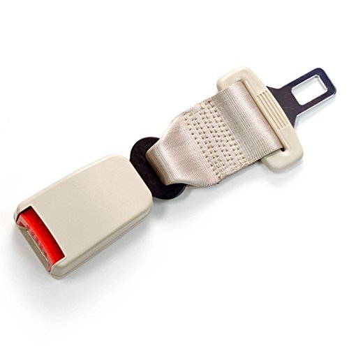 Seat Belt Extender - Adds 20 cms - Type S (Metal tongue width: 21.5mm) - Beige - E4 Safety Certified - Raises Your Buckle!