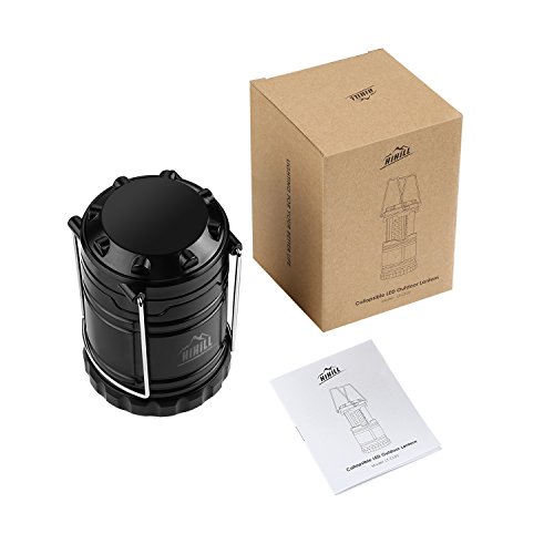 HiHiLL Camping Lampe Klappbar, 30 LEDs, Batteriebetrieben, Wasserdicht Outdoor Campingausrüstung zum Wandern, Notfälle (LT-CL02, Schwarz) - 9