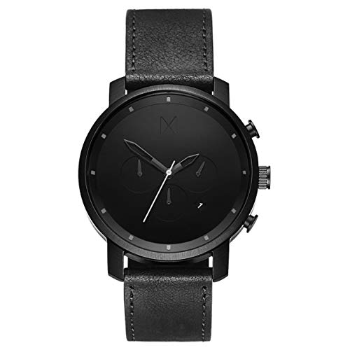 MVMT MC01BL - Reloj de pulsera de hombre con correa de cuero, color negro