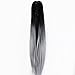 22" Claw on Ombre Two Tone Synthetic Long Straight Ponytail Hair Extensions Natural Black to Silver Grey