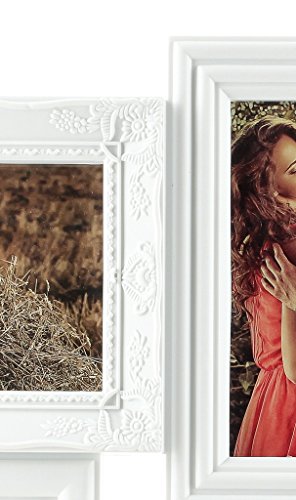levandeo Bilderrahmen 96094 inklusiv Schrauben – Weiß für 24 Fotos 10×15 cm – Barock Antik nostalgisch Nostalgie Landhaus – Fotogalerie Collage Fotorahmen Bildergalerie - 3
