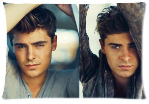 qezi Handsome Zac Efron Custom Reißverschluss Rechteck Kissen Fall Kopfkissen Bezug Größe: 20 x 30 (Zwei Seiten) von qezi