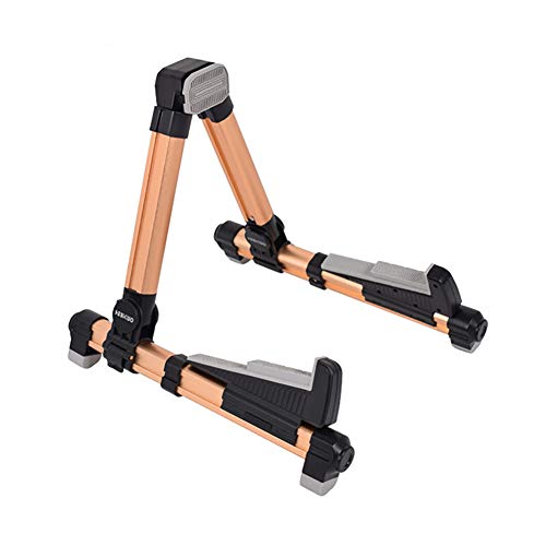 FWec Supporto per Chitarra Pieghevole per Treppiede, Supporto per Chitarra per Chitarra Acustica / Elettrica / Classica E Violino, Universale Adatto A Tutte Le Chitarre Supporto per Basso (Silver)