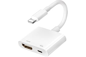 CARPHONE WAREHOUSE Adaptador Lightning a HDMI [certificado MFi] Cable Lightning Plug and Play pantalla de sincronización de audio y vídeo HD 1080P Conector de cable HDMI a TV/HDTV/Monitor para iPhone 14/13/12/11/XR/8