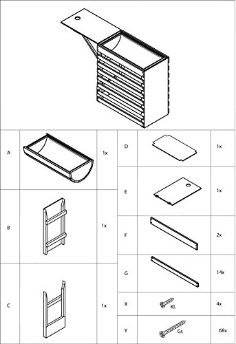 dobar Hochbeet auf Rädern aus Holz, Frühbeet Bausatz für Gemüse, Kräuter im Garten und Balkon, 58 x 36 x 71 cm, braun - 10