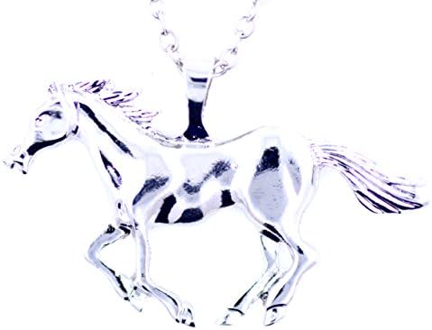 Lizzyoftheflowers - Silver tone horse / pony charm necklace, fairy-tale fashion jewellery